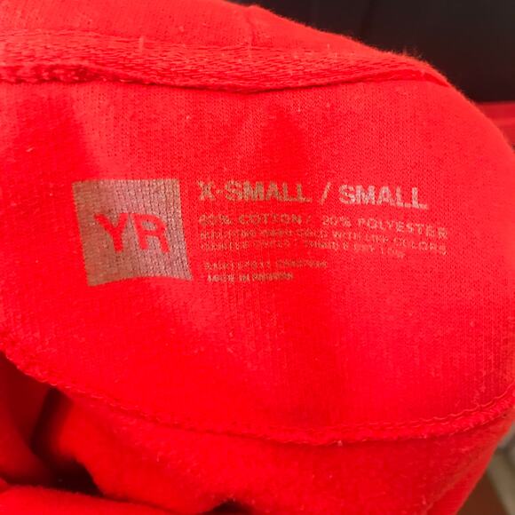 YR Hoodie Sweatshirt Women's XS Red  W/Drawstring Closure - Picture 5 of 8